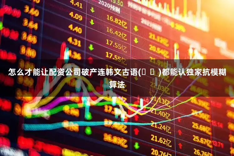 怎么才能让配资公司破产连韩文古语(한자)都能认独家抗模糊算法